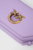 Шкіряна сумочка Pinko колір фіолетовий (3439550)
