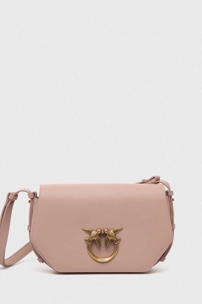 Шкіряна сумочка Pinko колір рожевий (3439552)