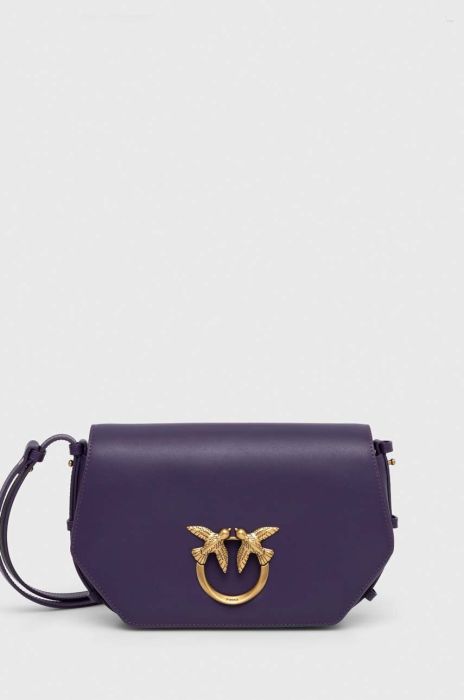 Шкіряна сумочка Pinko колір сірий (3439553)