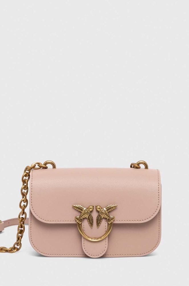 Шкіряна сумочка Pinko колір рожевий (3432461)