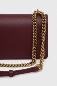 Шкіряна сумочка Pinko колір бордовий (3439556)