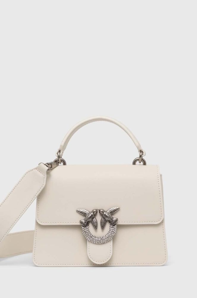 Шкіряна сумочка Pinko колір білий (3447607)