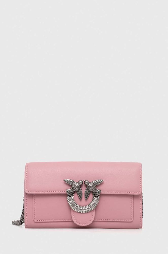 Шкіряна сумка Pinko колір рожевий (3439561)