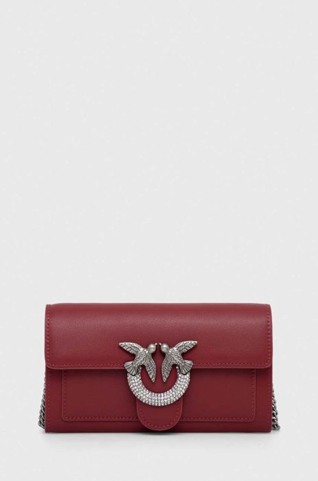 Шкіряна сумка Pinko колір бордовий (3439562)