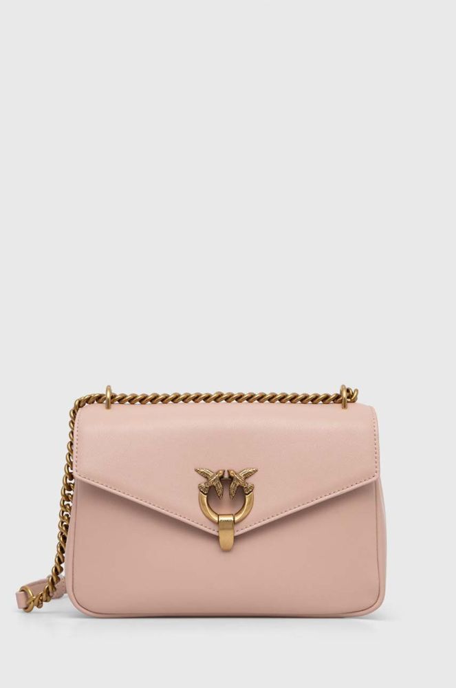Шкіряна сумочка Pinko колір рожевий (3432497)