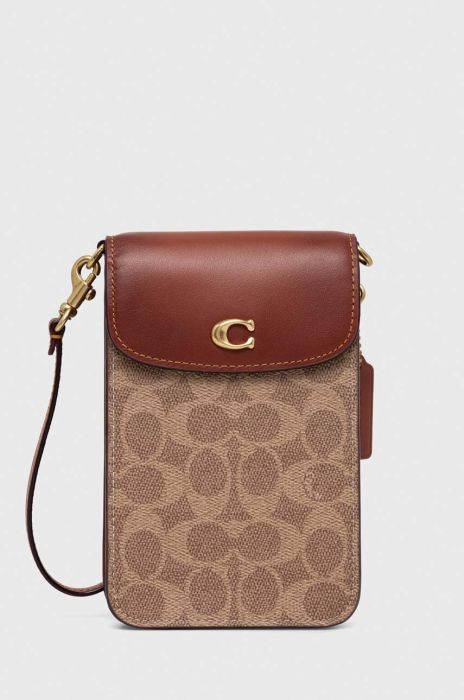 Чохол для телефону Coach колір коричневий Чохол для телефону Coach колір коричневий