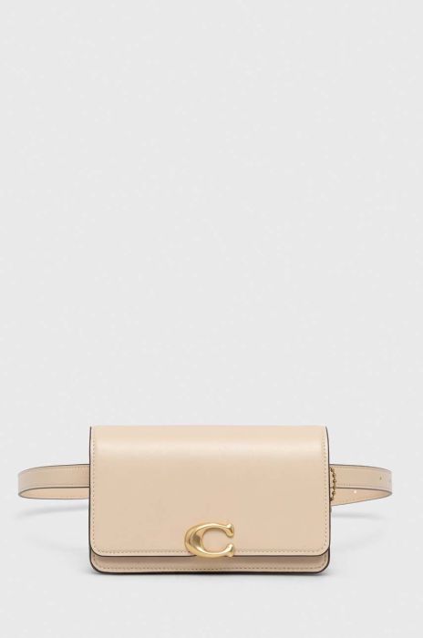 Шкіряна сумка на пояс Coach Bandit Belt Bag колір бежевий