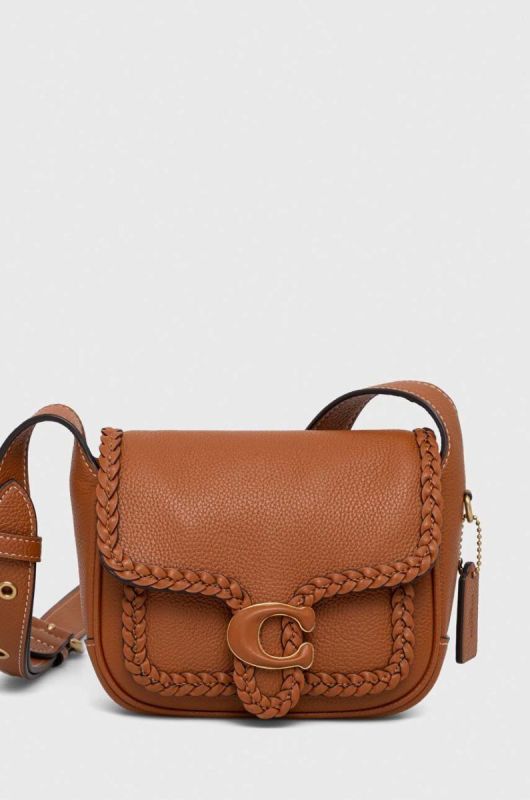 Шкіряна сумочка Coach Tabby Messenger 19 колір коричневий