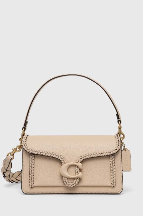 Шкіряна сумочка Coach Tabby Shoulder Bag 26 колір бежевий