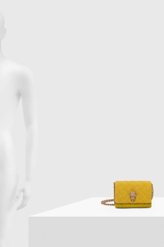 Шкіряна сумочка Kurt Geiger London колір жовтий фото 7