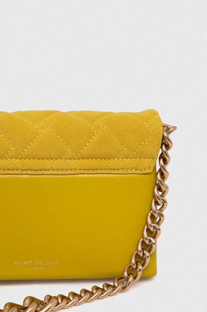 Шкіряна сумочка Kurt Geiger London колір жовтий фото 4