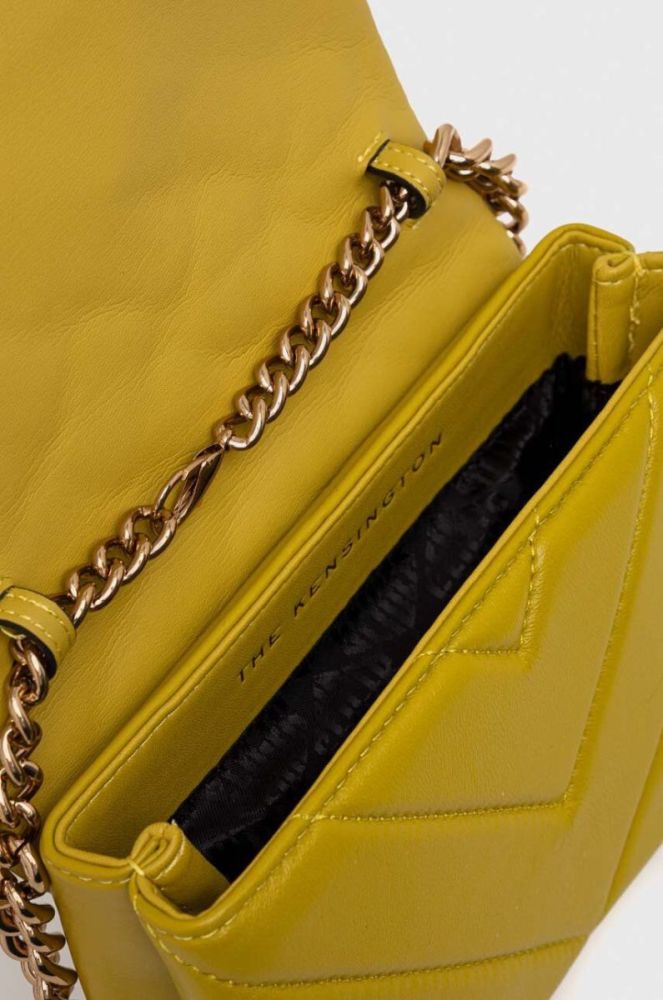 Шкіряна сумочка Kurt Geiger London колір жовтий фото 6