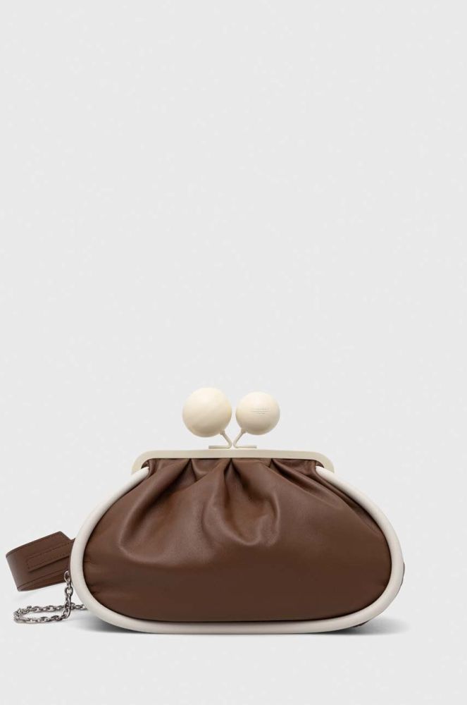 Шкіряна сумочка Weekend Max Mara колір коричневий (3391566)
