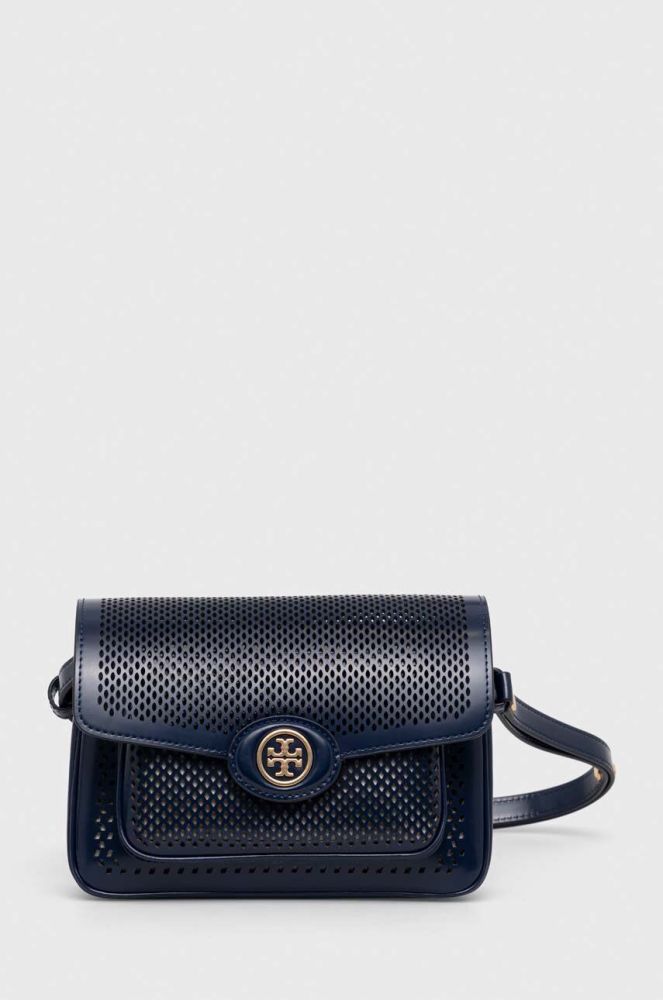 Шкіряна сумочка Tory Burch колір синій (3360591)