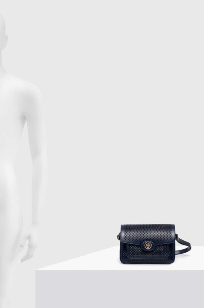 Шкіряна сумочка Tory Burch колір синій (3360591) фото 6
