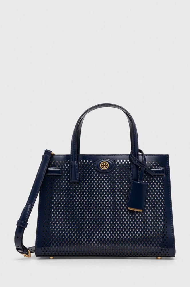 Шкіряна сумочка Tory Burch колір синій (3360592)