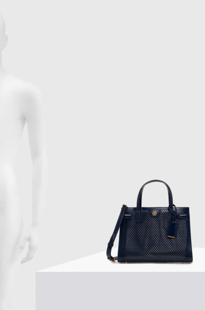 Шкіряна сумочка Tory Burch колір синій (3360592) фото 6