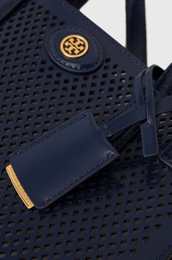 Шкіряна сумочка Tory Burch колір синій (3360592) фото 5