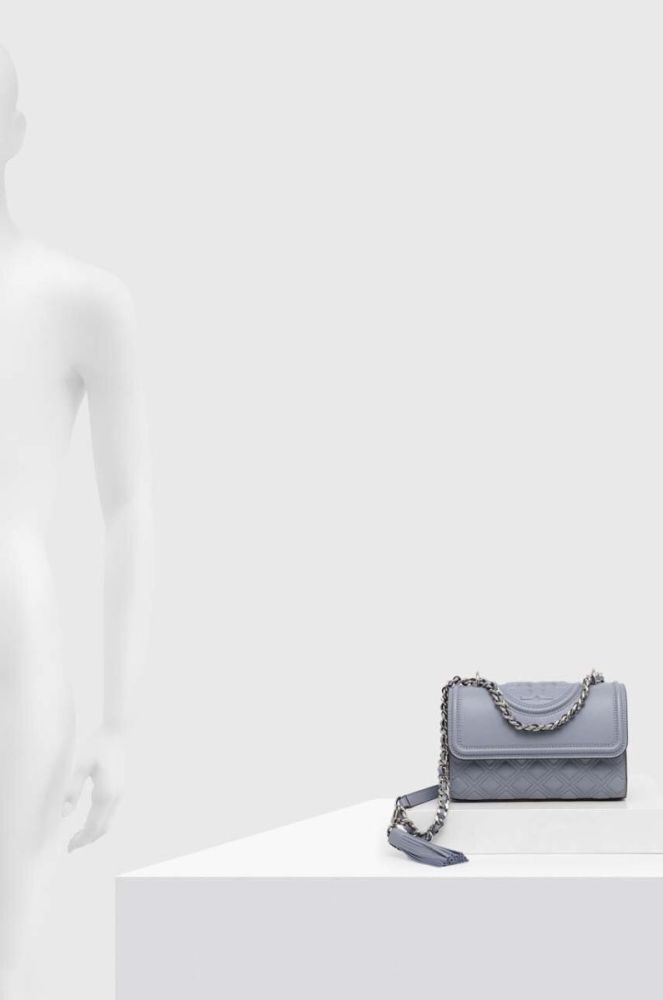 Шкіряна сумочка Tory Burch колір блакитний (3274578) фото 6