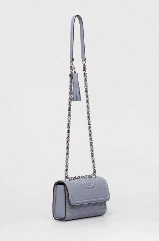 Шкіряна сумочка Tory Burch колір блакитний (3274578) фото 2