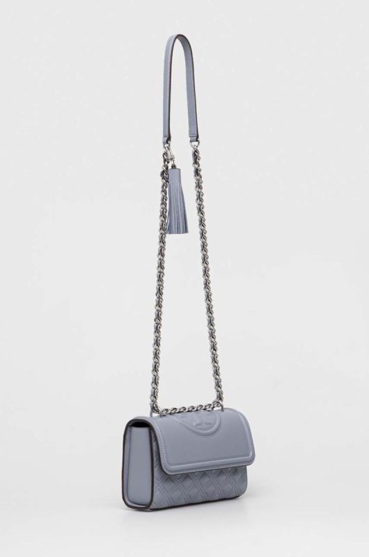 Шкіряна сумочка Tory Burch колір блакитний (3274578) фото 2