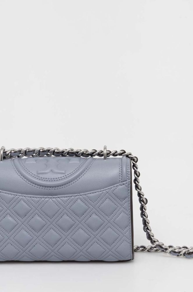 Шкіряна сумочка Tory Burch колір блакитний (3274578) фото 3