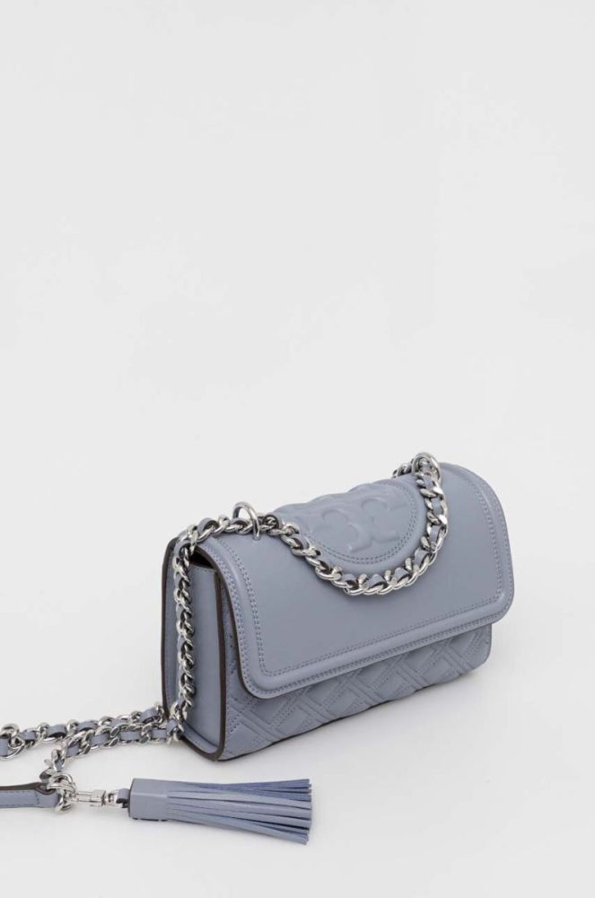 Шкіряна сумочка Tory Burch колір блакитний (3274578) фото 4