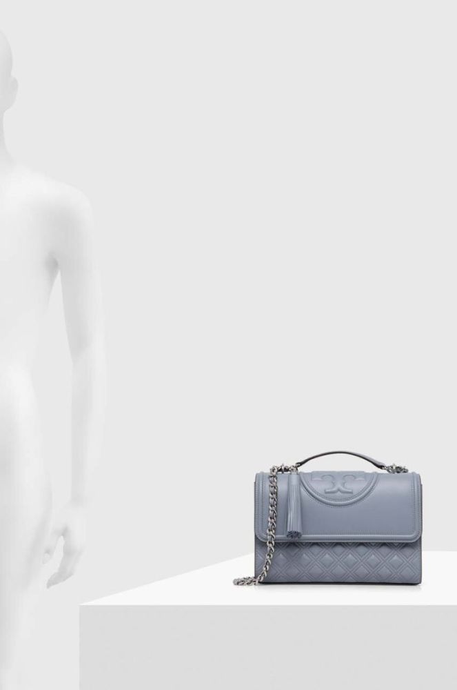 Шкіряна сумочка Tory Burch колір блакитний (3274579) фото 7