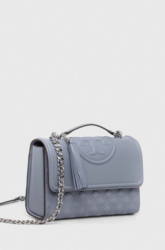 Шкіряна сумочка Tory Burch колір блакитний (3274579) фото 2