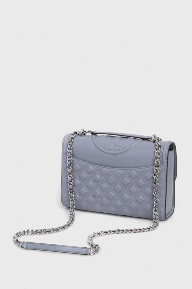 Шкіряна сумочка Tory Burch колір блакитний (3274579) фото 3