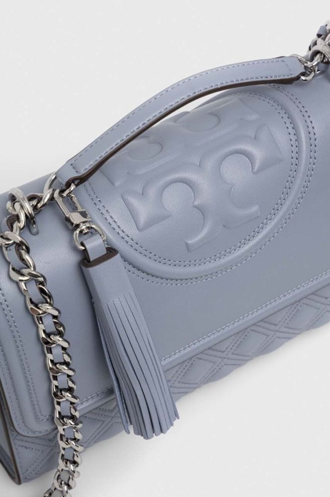 Шкіряна сумочка Tory Burch колір блакитний (3274579) фото 4