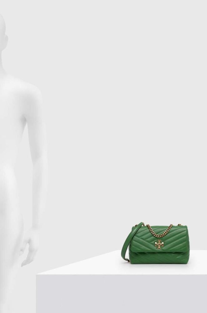 Шкіряна сумочка Tory Burch колір зелений (3274580) фото 6