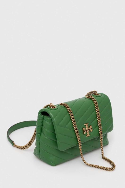 Шкіряна сумочка Tory Burch колір зелений (3274580) фото 2