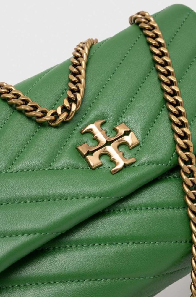 Шкіряна сумочка Tory Burch колір зелений (3274580) фото 4