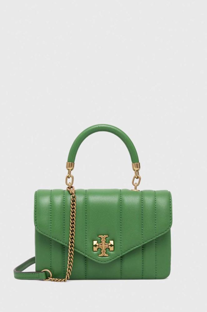 Шкіряна сумочка Tory Burch колір зелений (3278589)
