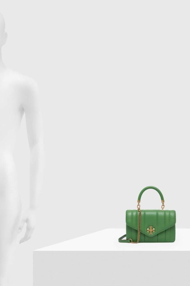 Шкіряна сумочка Tory Burch колір зелений (3278589) фото 7