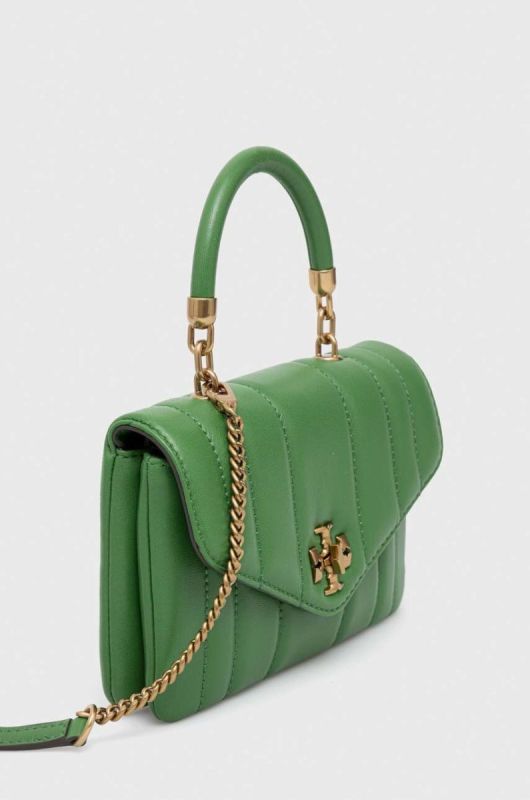 Шкіряна сумочка Tory Burch колір зелений (3278589) фото 2