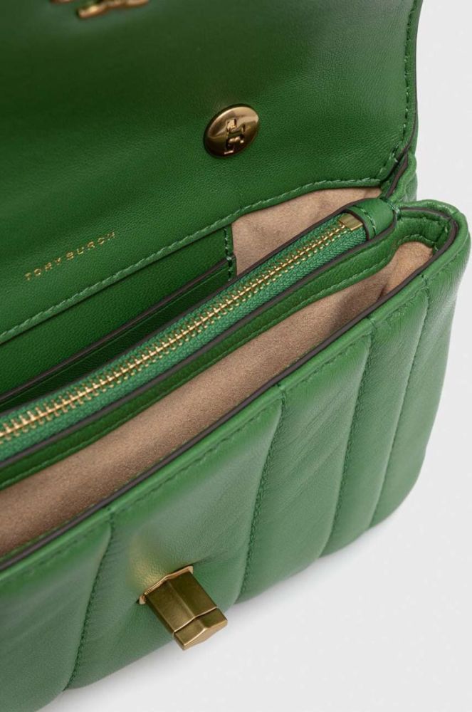 Шкіряна сумочка Tory Burch колір зелений (3278589) фото 5