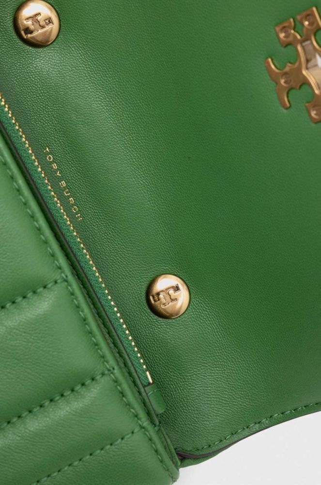 Шкіряна сумочка Tory Burch колір зелений (3278589) фото 6
