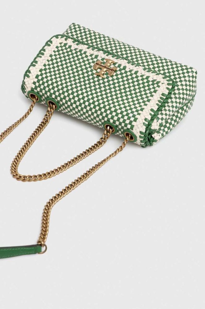 Шкіряна сумочка Tory Burch колір зелений (3297156) фото 4