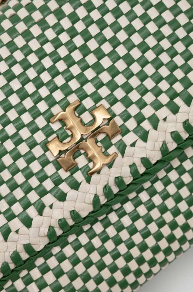 Шкіряна сумочка Tory Burch колір зелений (3297156) фото 5