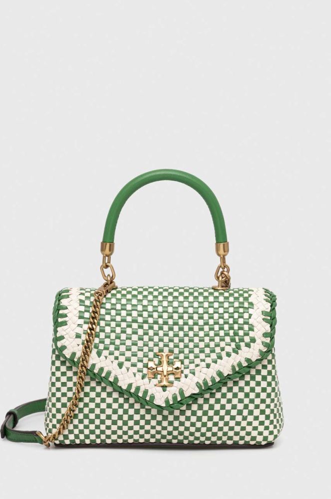 Шкіряна сумочка Tory Burch колір зелений (3297157)