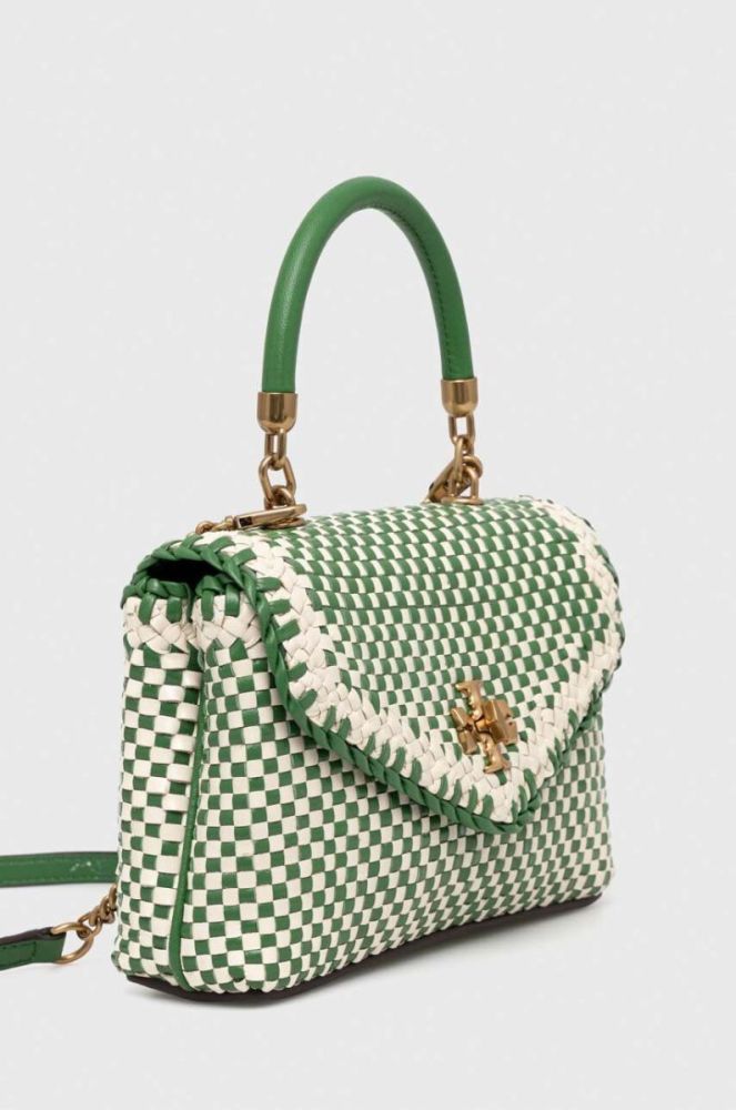 Шкіряна сумочка Tory Burch колір зелений (3297157) фото 2