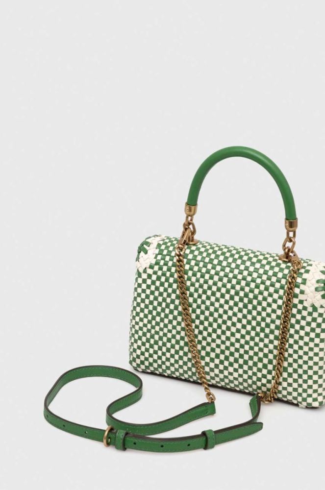 Шкіряна сумочка Tory Burch колір зелений (3297157) фото 3