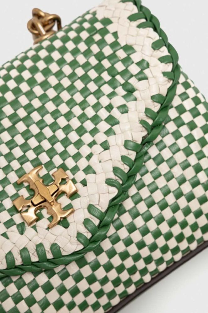 Шкіряна сумочка Tory Burch колір зелений (3297157) фото 4