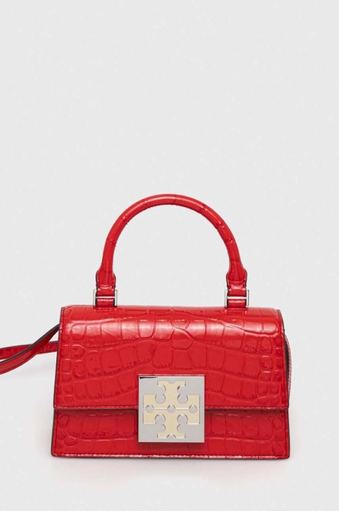 Шкіряна сумочка Tory Burch колір червоний фото 2