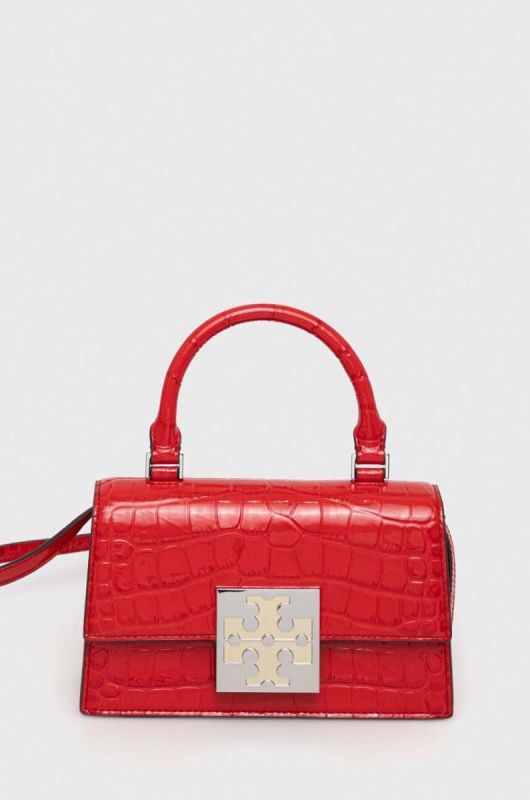 Шкіряна сумочка Tory Burch колір червоний фото 2