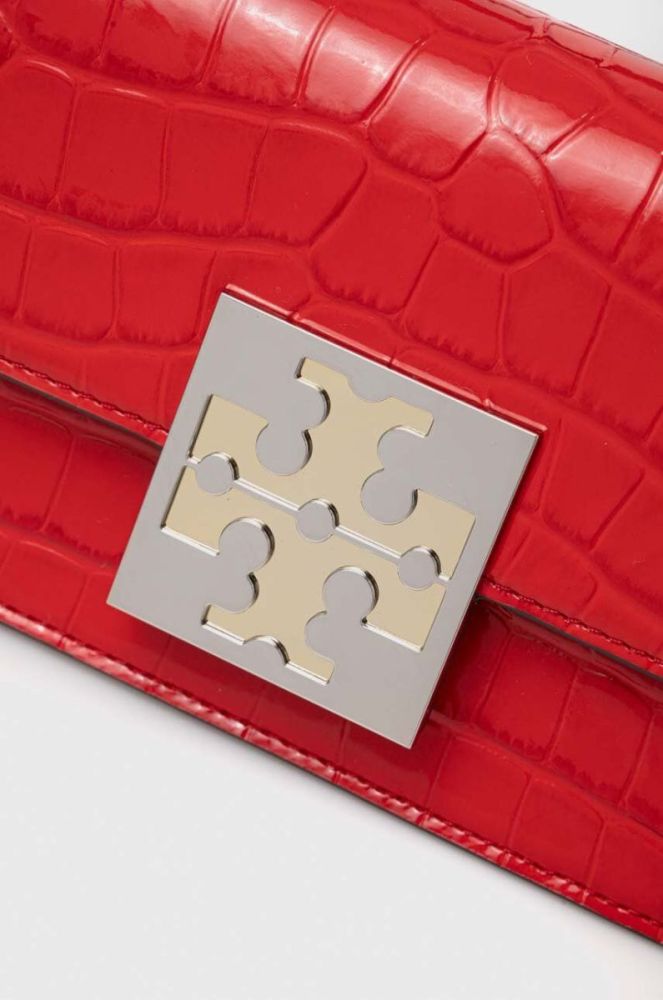 Шкіряна сумочка Tory Burch колір червоний фото 5