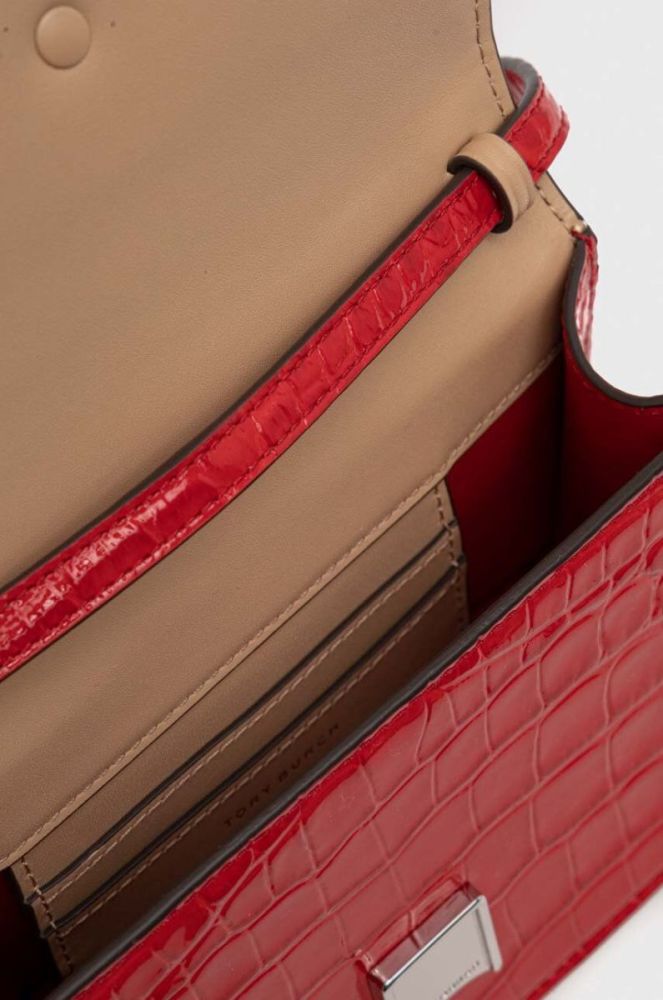 Шкіряна сумочка Tory Burch колір червоний фото 6