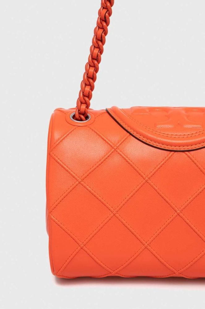 Шкіряна сумочка Tory Burch колір помаранчевий фото 3